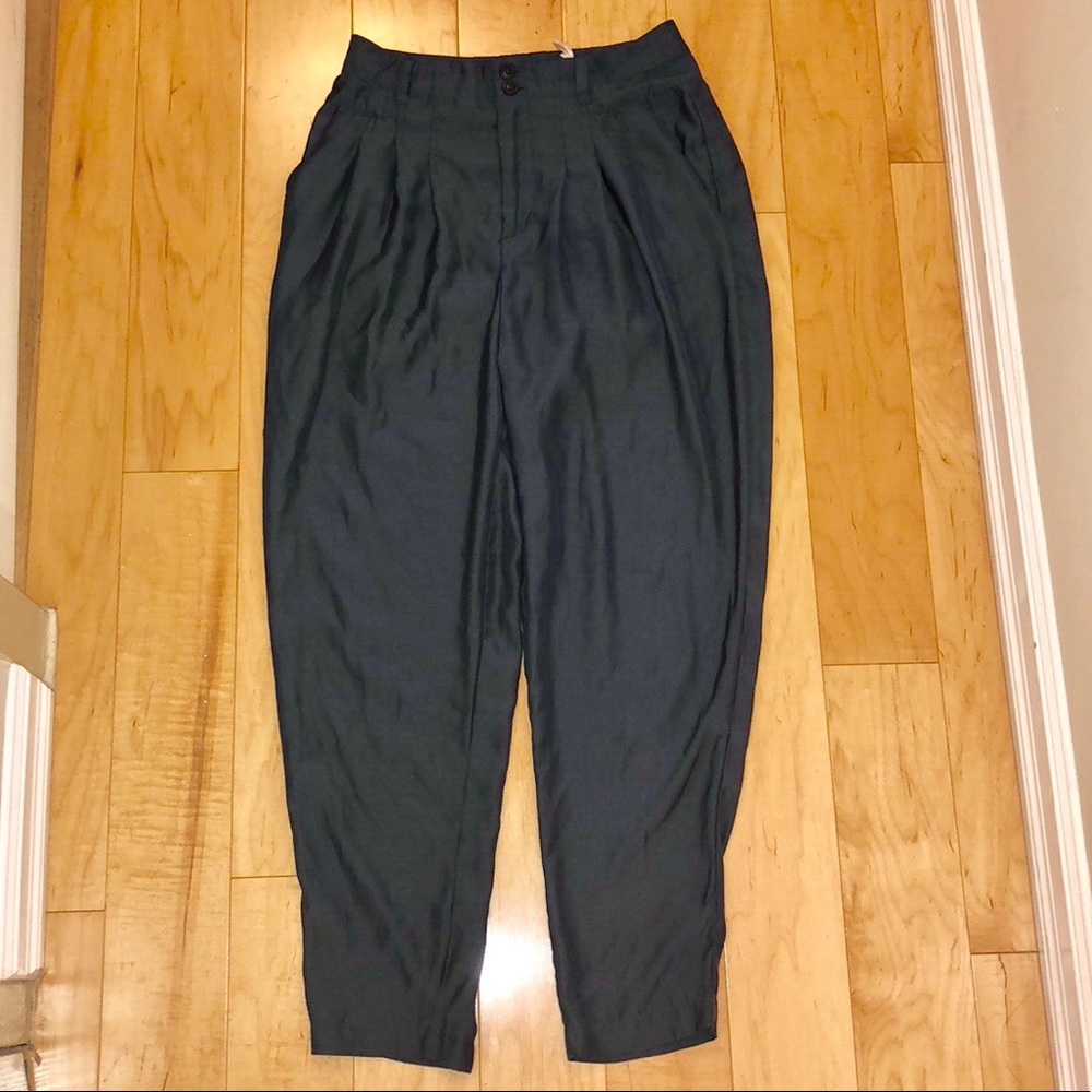 Kimchi Blue teal satin trousers